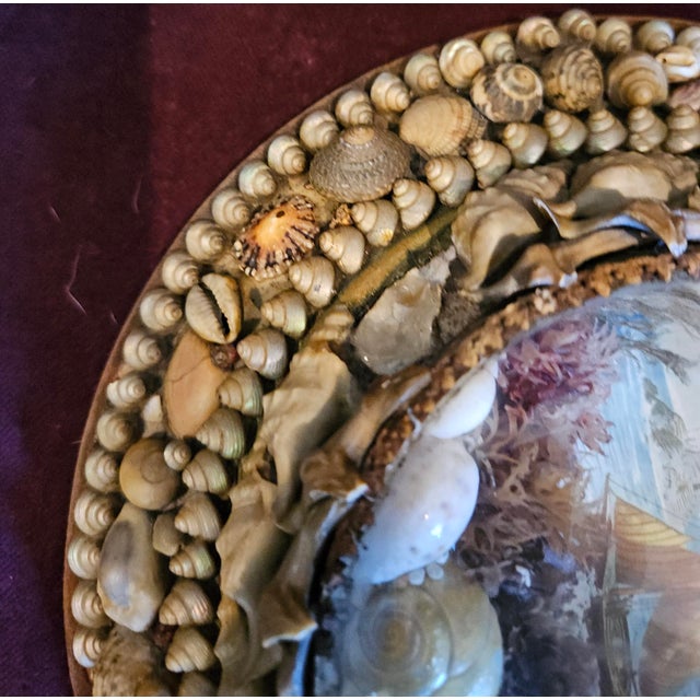 Edwardian Shellwork Valentine Diorama of a Sloop Under Sail For Sale - Image 10 of 10