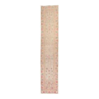 Vintage Zabihi Collection Light Green Pink Khotan Runner - 2'3" x 11'6" For Sale