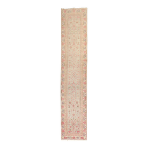 Vintage Zabihi Collection Light Green Pink Khotan Runner