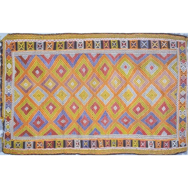 1950s Vintage Turkish Anatolian Hand Made Organic Kilim,5'x7'8" For Sale - Image 5 of 5