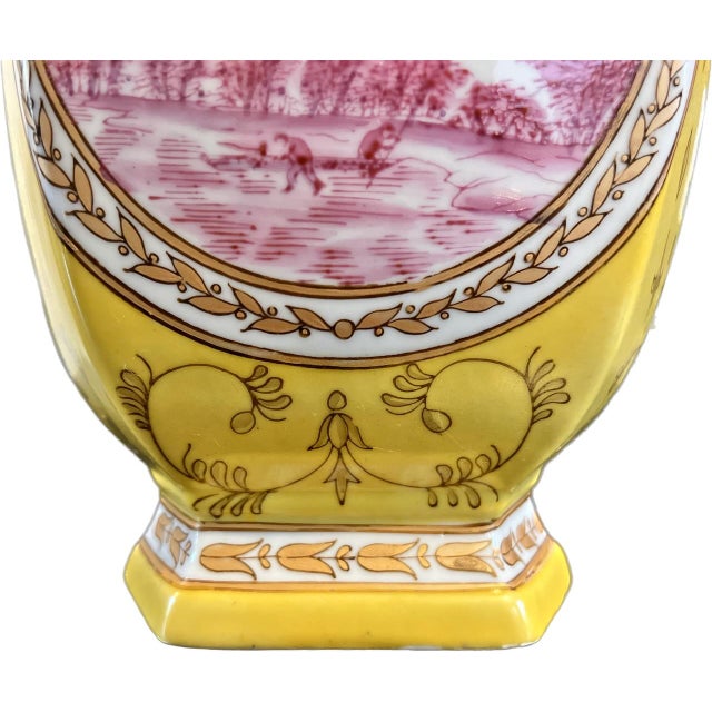 Mid-Century Modern Large Hexagonal Yellow Baluster Vase by United Wilson, 1980s For Sale - Image 3 of 13