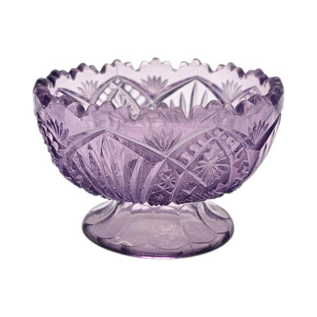 A miniature EAPG punch bowl presented in the “Arrowhead in Oval” pattern, attributed to Bryce Higbee and dated to 1905....