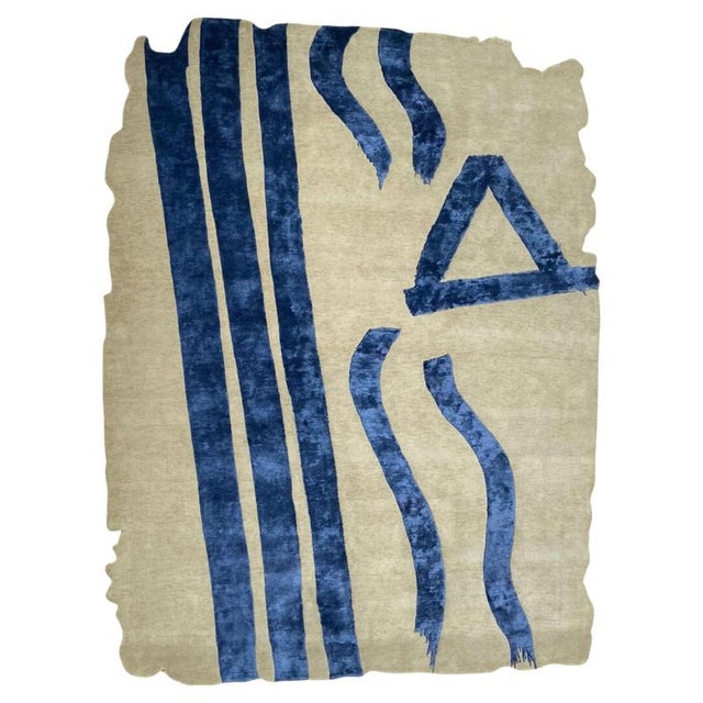 Hand-Knotted Talisman Tattoo Rug in Wool and Bamboo by Dinodo Studio For Sale - Image 6 of 6