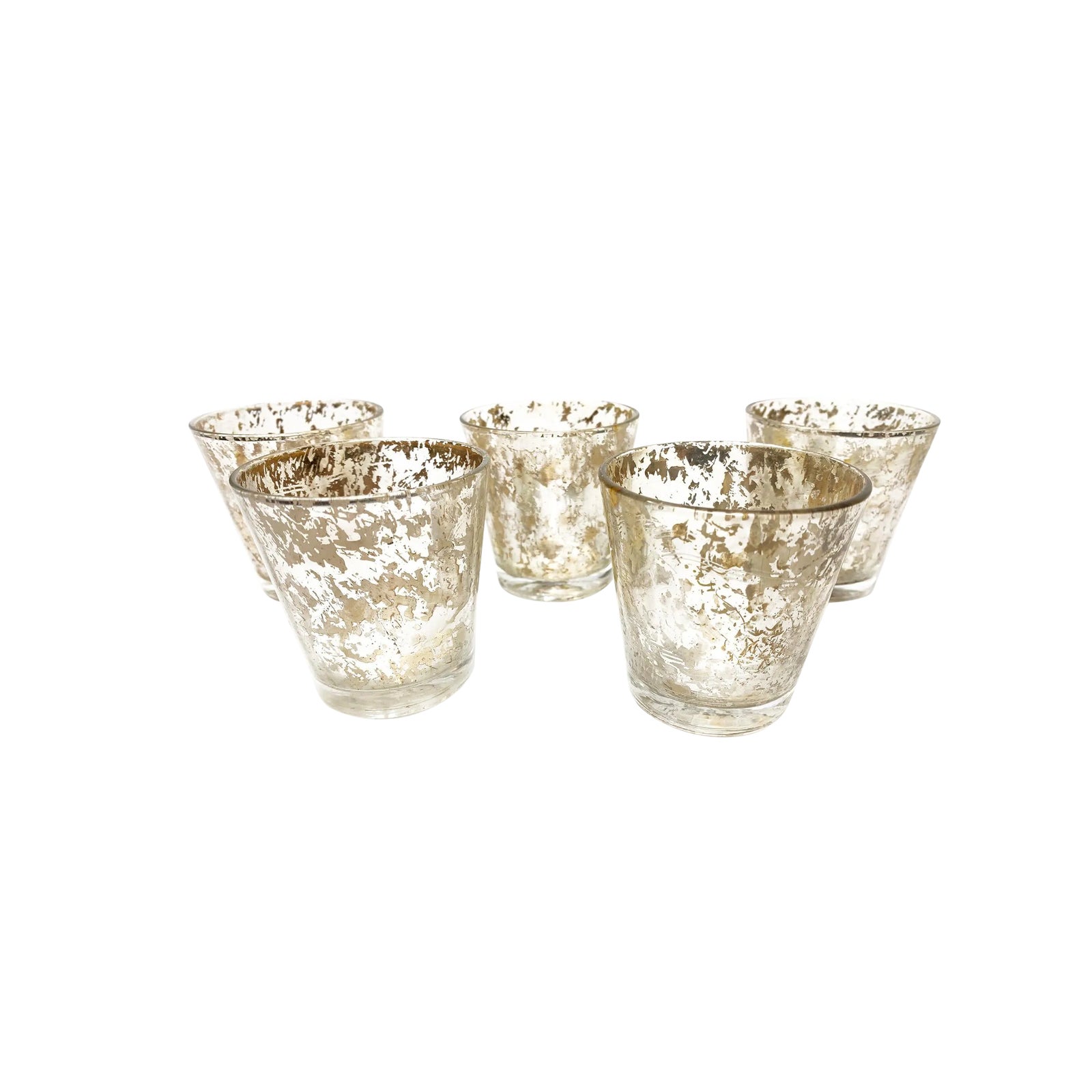 Vintage Mid Century Small Rocks Glasses With an Ultra-Metallic Gold ...