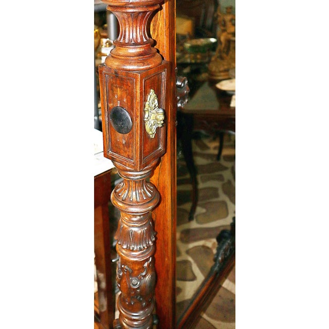 19th Century Rosewood Cheval Mirror For Sale - Image 11 of 13