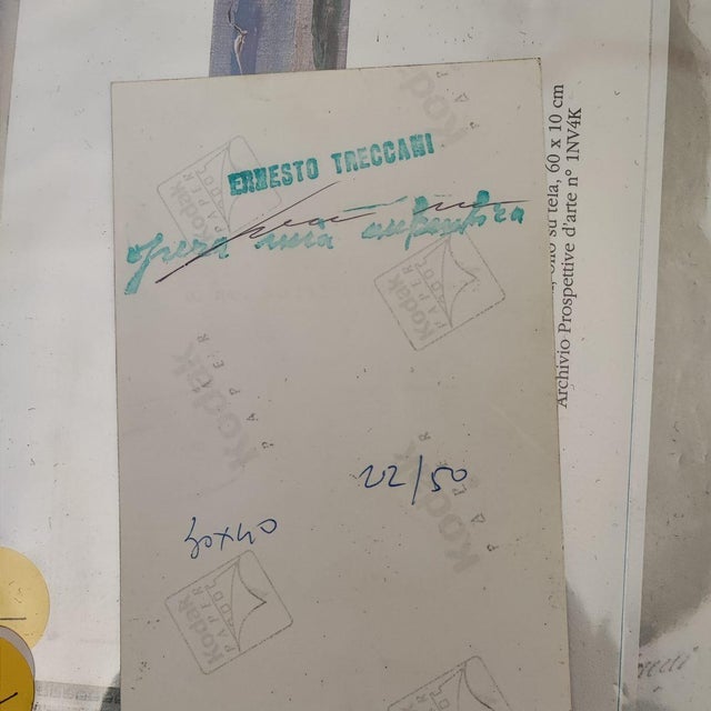 Textile Ernesto Treccani, Untitled, Oil on Canvas, Framed For Sale - Image 7 of 8