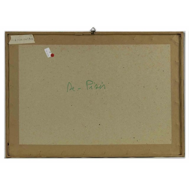 Moon by day is a modern artwork realized by Filippo De Pisis. Black and white lithograph and a text by the same Filippo De...