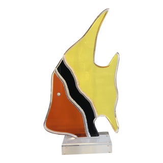 Shlomi Haziza H. Studio Signed Acrylic Fish Sculpture For Sale
