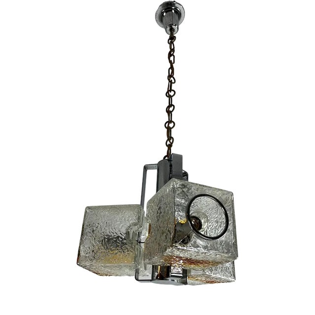 Three-Light Murano Glass Chandelier by Toni Zuccheri for VeArt, 1970s For Sale
