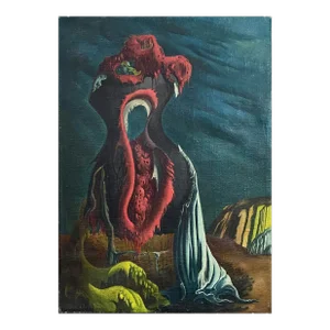 August Casciano (American, 1910-1993) - Surrealist Landscape, Signed (C. 1937, Oil on Canvas)