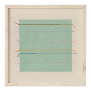 Sage Green Square Geometric Minimalist Art Print by Emily Keating Snyder, 30 X 30 Print in Wood Frame For Sale
