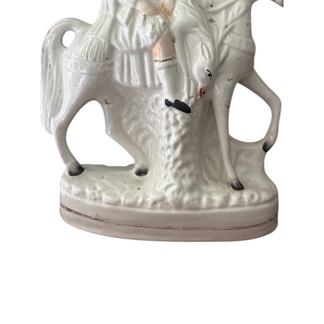 Ceramic 19th-Century English Staffordshire Flatback Horse and Rider Figure C. 1860-80 For Sale - Image 7 of 9