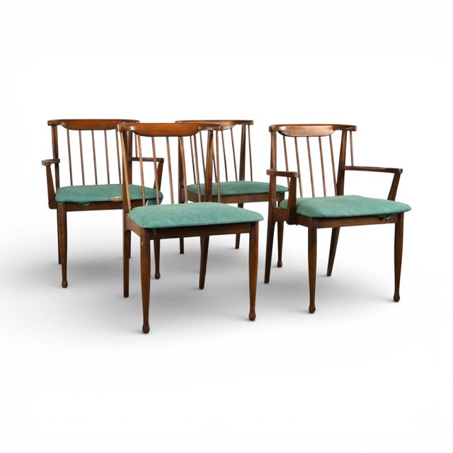 1960s Attributed United Furniture Vintage Mid Century Modern Set of 4 Dining Chairs C. 1960s For Sale - Image 5 of 8