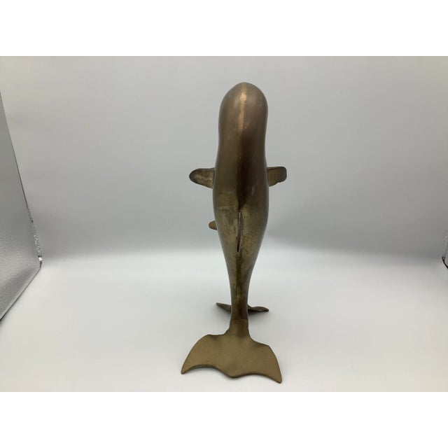 1960s Mom and Baby Brass Dolphins Figurine For Sale - Image 9 of 13