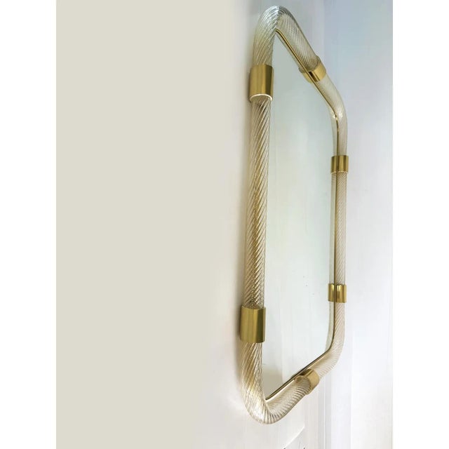 Handcrafted Italian Murano Torchon Wall Mirror by Simoeng for Simoeng For Sale - Image 6 of 7
