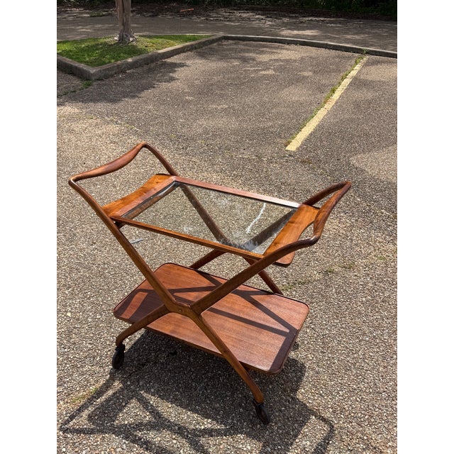 Mid-Century Modern 1950s Model 67 Folding Bar Cart by Ico Parisi for Angelo De Baggis For Sale - Image 3 of 10