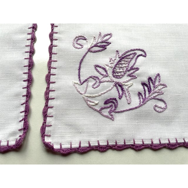 Textile Hand-Embroidered Linen Tablecloths, 1940s, Set of 7 For Sale - Image 7 of 11