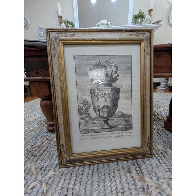 Neoclassical Antique Italian Engraving: Fantastical Figural Vase After Domenico De Rossi For Sale - Image 3 of 4
