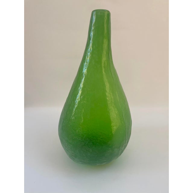 1980s Mexican Recycled Art Glass Tall Vase For Sale - Image 5 of 7