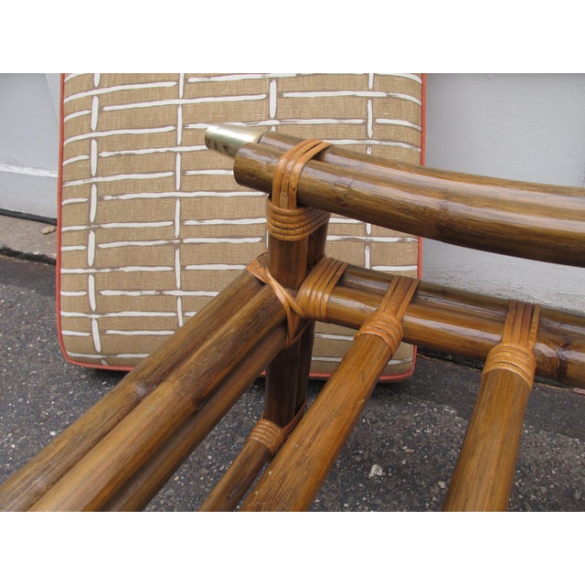 Vintage 1960s Bamboo Ottoman in the Style of Ficks Reed's Far Horizon Line For Sale - Image 9 of 12