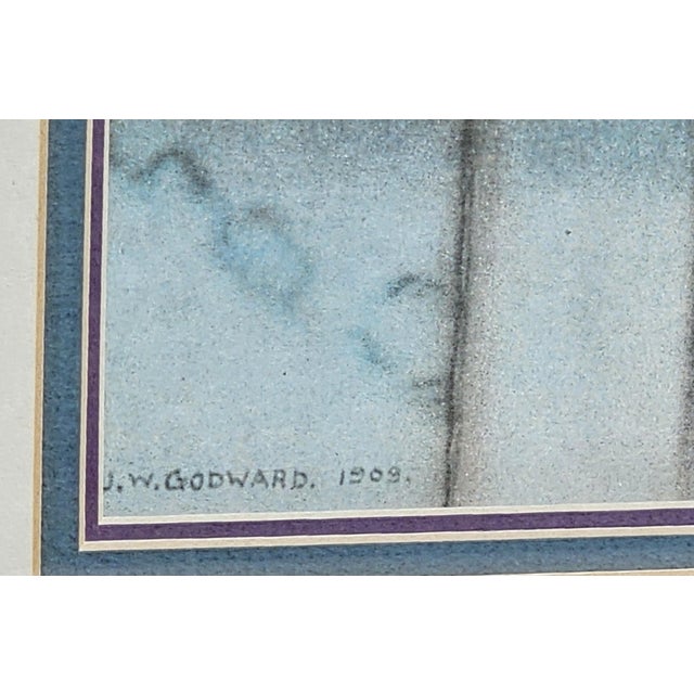 Realism Vintage Godward “Summer Idleness / Day Dreams” Framed Print — 38" × 30¾" Oak Frame For Sale - Image 3 of 12