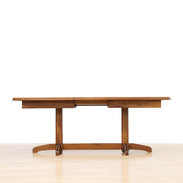 Mid Century Scandinavian Teak Extending Dining Table For Sale In Los Angeles - Image 6 of 12