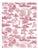 The House of Scalamandré Garden Toile Wallpaper, Raspberry For Sale