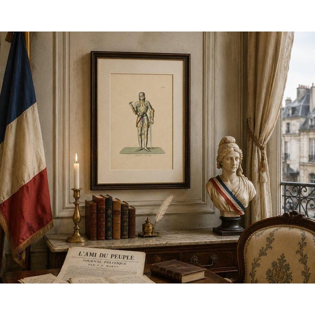 Camille Bonnard, Joan of Arc in Armor, Hand-Colored Lithograph, 1845 For Sale - Image 9 of 10