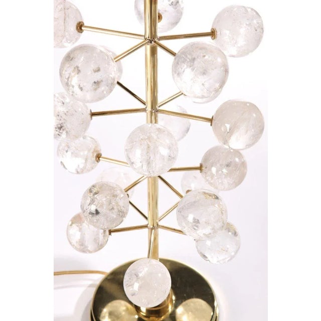 Rock Crystal & Nickel Orb Tree Lamps - a Pair For Sale - Image 4 of 6
