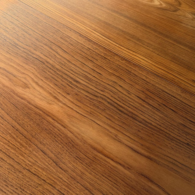 Brown Vintage Danish Modern Round Teak Dining Table With Extension Leaf, 1960s For Sale - Image 8 of 11