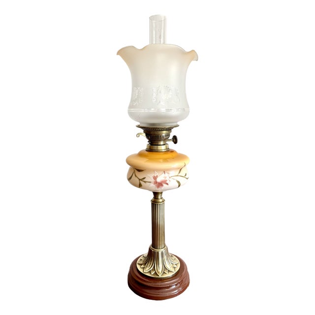 Antique Edwardian Brass Oil Lamp, 1900s For Sale
