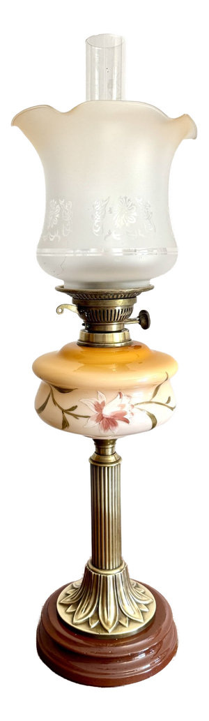 Antique Edwardian Brass Oil Lamp, 1900s