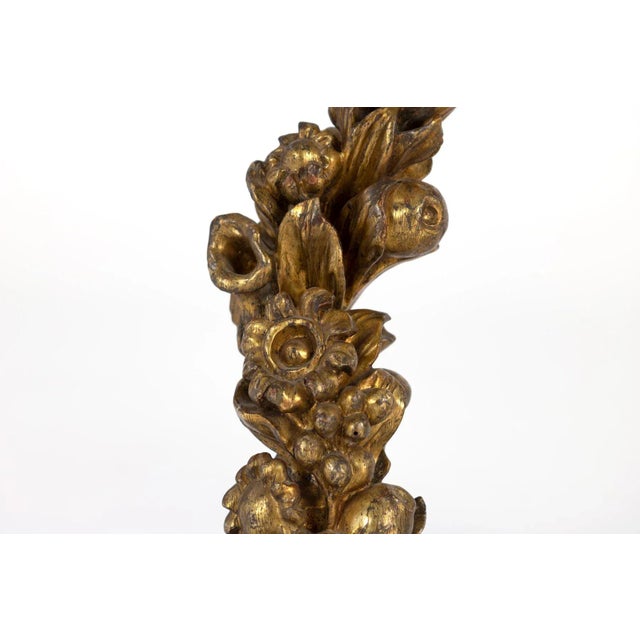 Wood 18th Century Italian Carved Giltwood Fruit & Flower Architectural Elements - A Pair For Sale - Image 7 of 9
