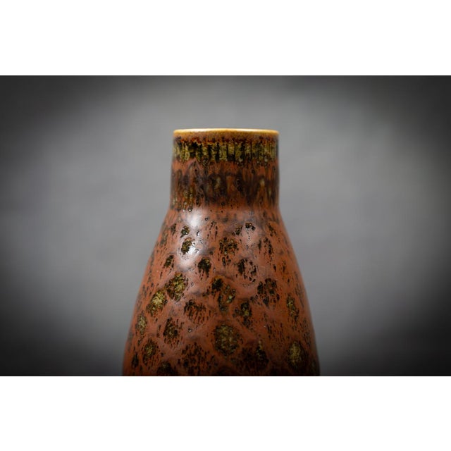 Bottle Vase in Mottled Brown Glazed Stoneware by Carl-Harry Stålhane for Rörstrand, Sweden, 1960 For Sale - Image 13 of 16