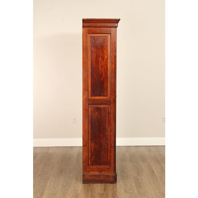 Antique Solid Oak Single Door Paneled Wardrobe For Sale - Image 15 of 18