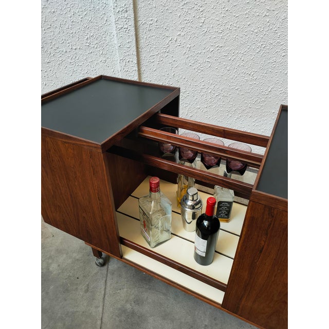 Mid-Century Modern Palisandro Bar Cart, 1980 For Sale - Image 3 of 8