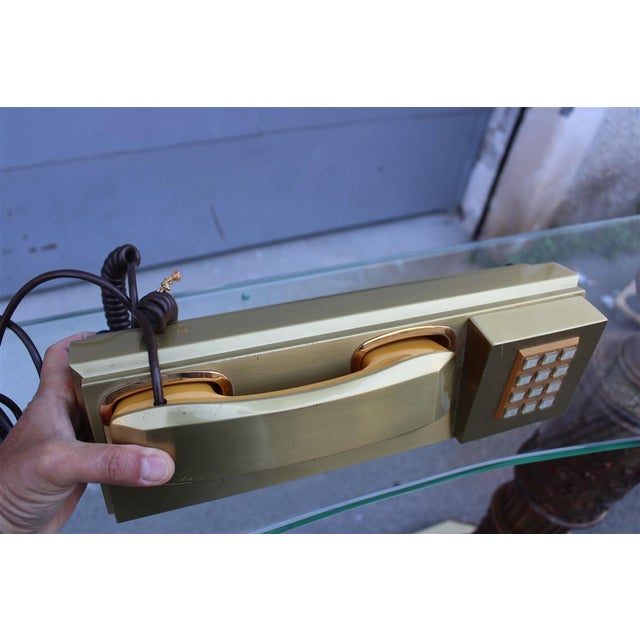 Vintage Rectangular Brass Telephone, 1970s For Sale - Image 6 of 10