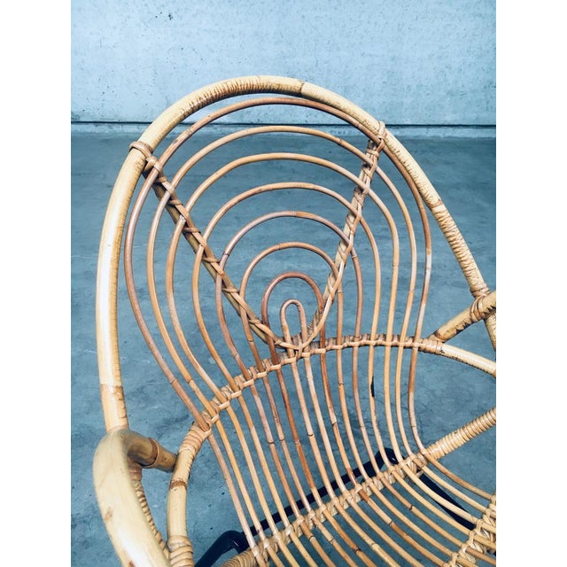 1960s Set of Rattan Lounge Chairs attributed to Rohe Noordwolde, 1960s For Sale - Image 5 of 18