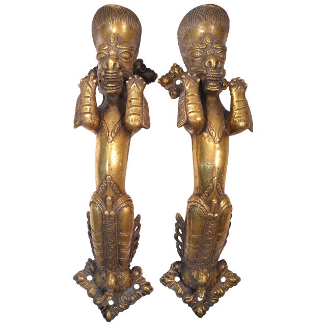 Indian Deity Door Pulls - A Pair For Sale
