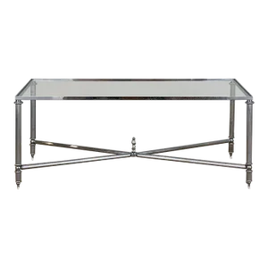 Mid-Century Chrome & Glass Coffee Table