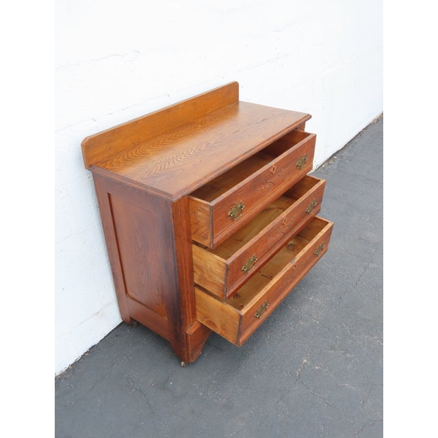 Late 19th Century Victorian Late 1800s Solid Oak Dresser 6886 For Sale - Image 5 of 16