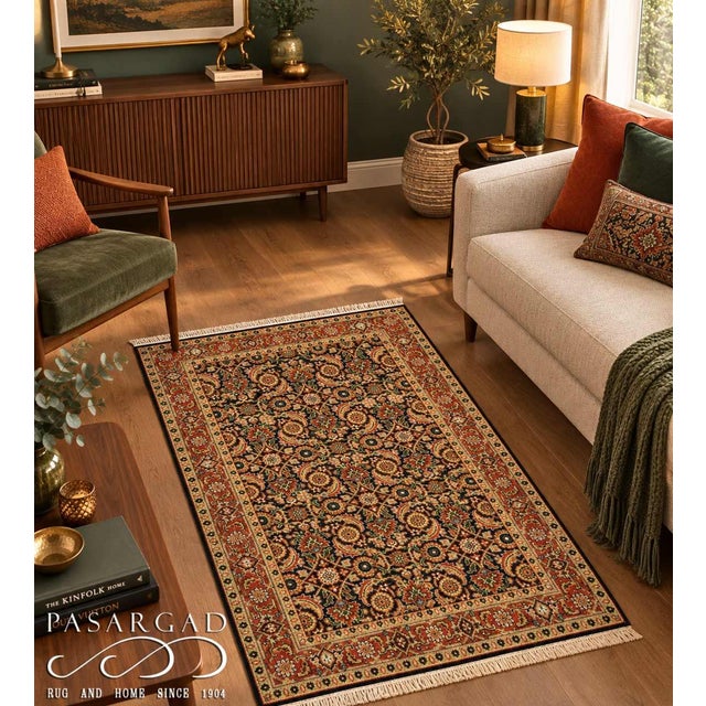 Pasargad DC Navy Blue Hand Knotted Fine Herati Rug For Sale - Image 4 of 4