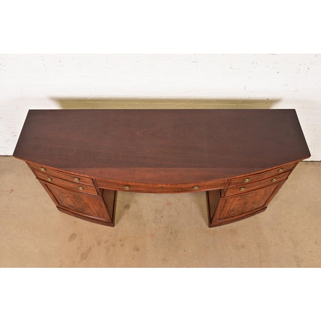 Antique English Georgian Flame Mahogany Bow Front Sideboard, Circa 1820 For Sale - Image 9 of 12