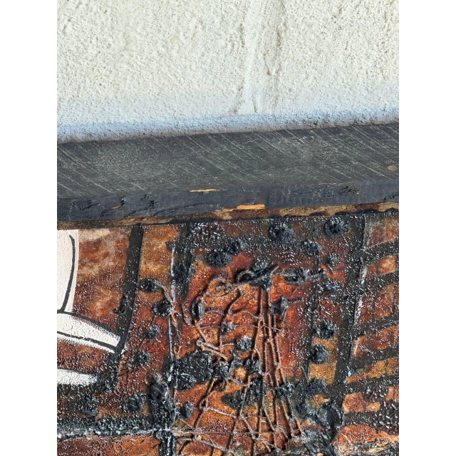 Wood Vintage Danish Modern Abstract Wall Art Panel Signed Brutalist Style Artwork For Sale - Image 7 of 9