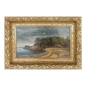 19th Century Francois De Blois Landscape Oil Painting on Canvas, Framed