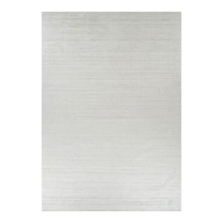 Rug & Kilim’s Oversized Textural Rug in Solid White, Gray and Cream Striae - 14x20 For Sale