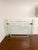 Striking vintage heavy three-panel glass fireplace screen featuring an elegant geometric Greek Key/Art Deco-inspired...
