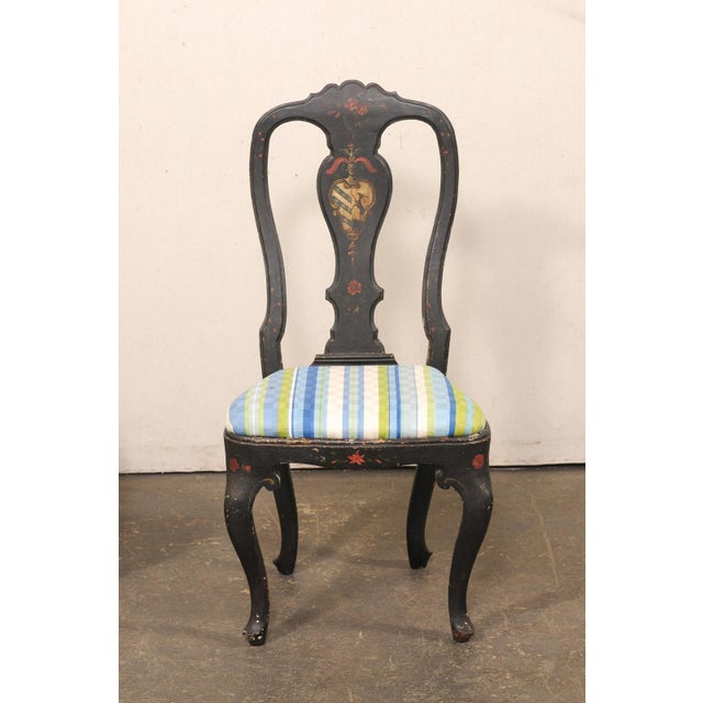 French Country Pair Painted Chairs, 19th C. For Sale - Image 4 of 11