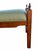 Gemstone Antique Figured Wood Upholstered Bench With Turned Finials and Blue-Green Diamond Fabric For Sale - Image 7 of 10