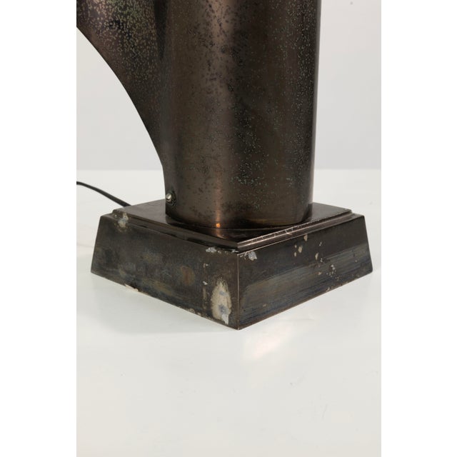 Modern Pair of Eichholz Corsini Wiskemann Stillnovo Brushed Metal Lamps For Sale - Image 3 of 9